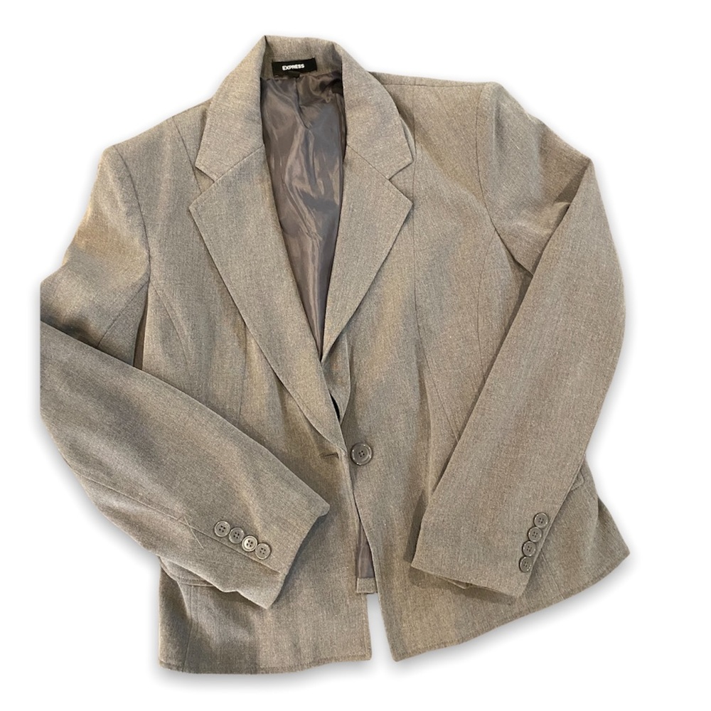 Express grey women’s blazer single button